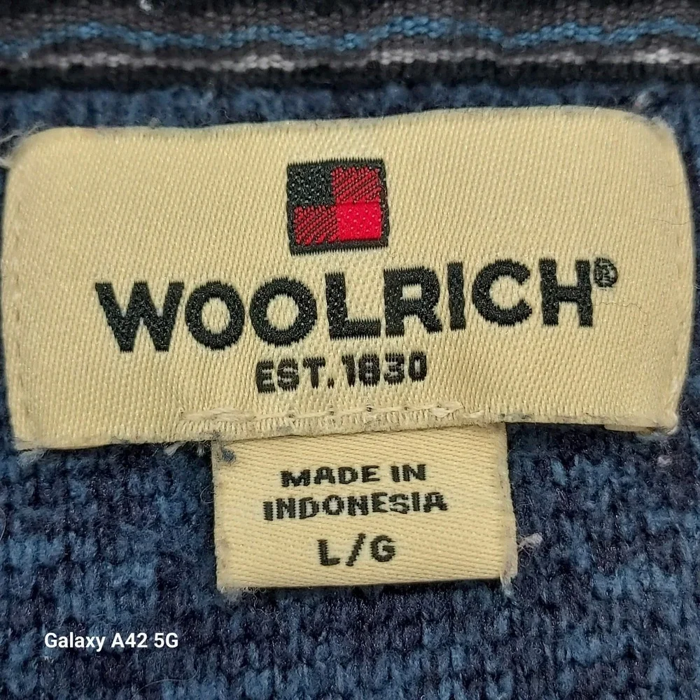 Woolrich Mens Blue Heathered Quarter Zip Sweater Fleece Pullover HMQ0023S Large